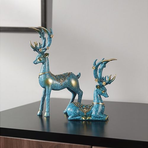 创意家居招财鹿客厅酒柜装饰工艺品现代电视柜玄关小