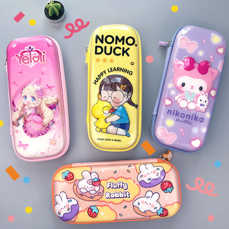 创意韩爱铅笔袋小学生爱卡通多层大容量硬壳文具盒