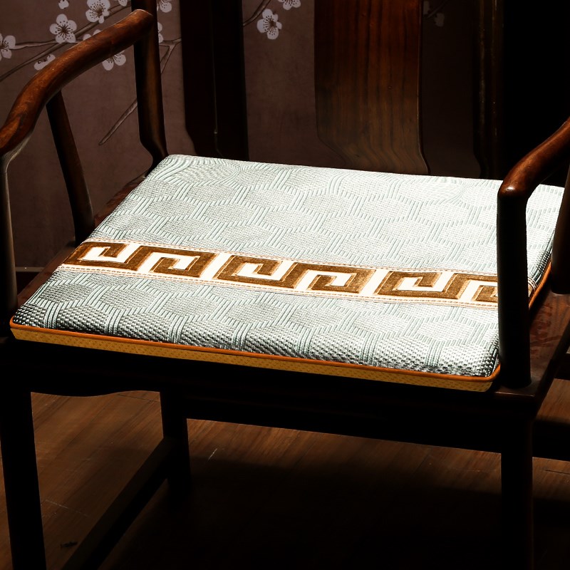 夏季中式坐垫椅垫办公室实木圈椅防滑沙发坐垫夏天透气凉席垫定制