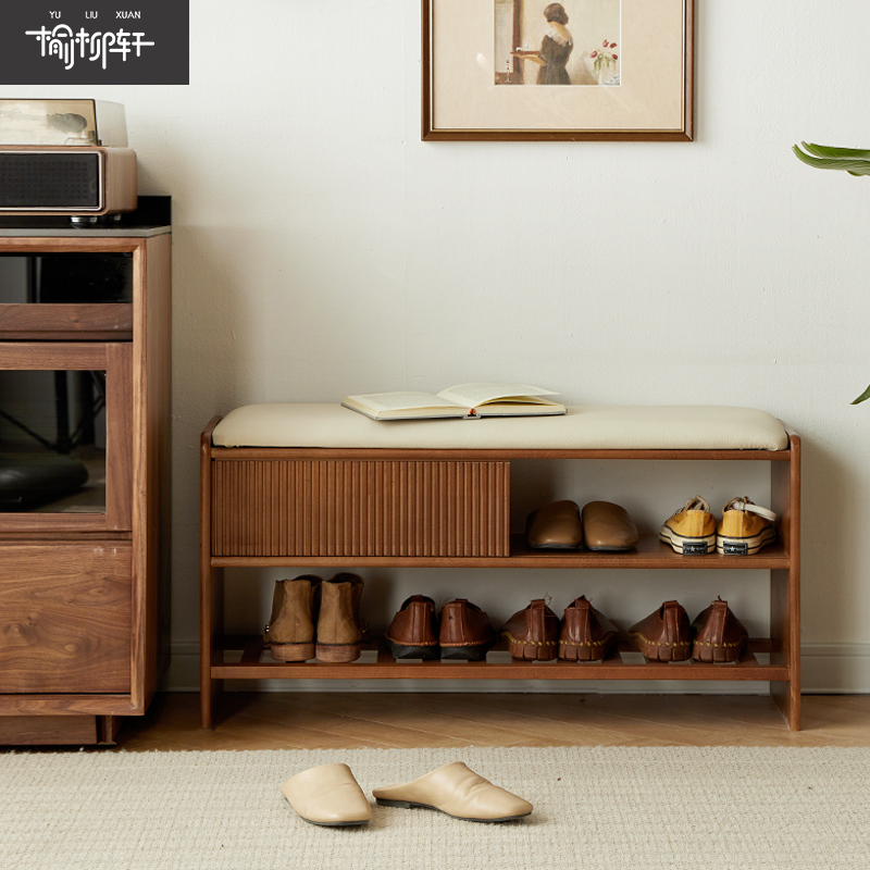 实木换鞋凳家用门口进门鞋架可坐式穿鞋凳进门凳入户鞋柜坐凳一体