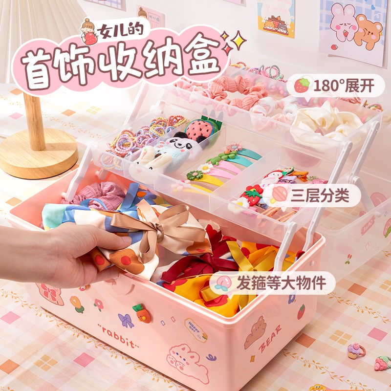 化妆品收纳盒透明桌面口红护肤美甲收纳盒子火漆印章美术生工具箱