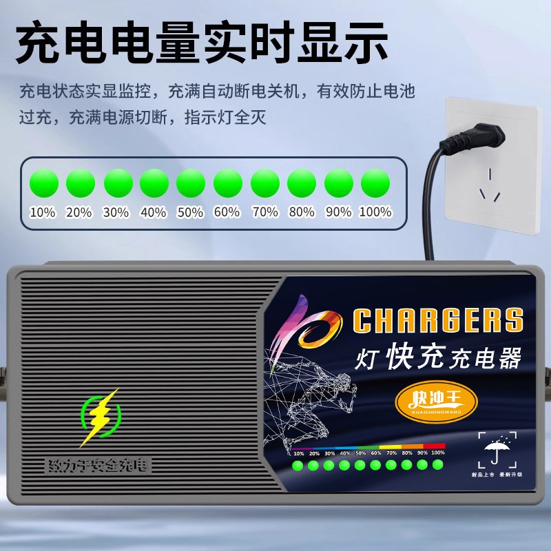 电动车充电器60V48V原装电瓶三轮车72伏电摩通用智能快充自动断电