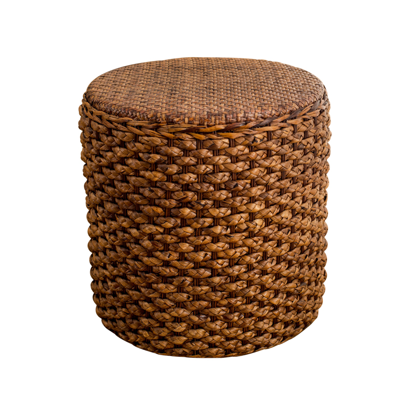 创意矮凳藤编家用沙发凳换鞋凳阳台坐凳实木凳草编坐墩茶几圆