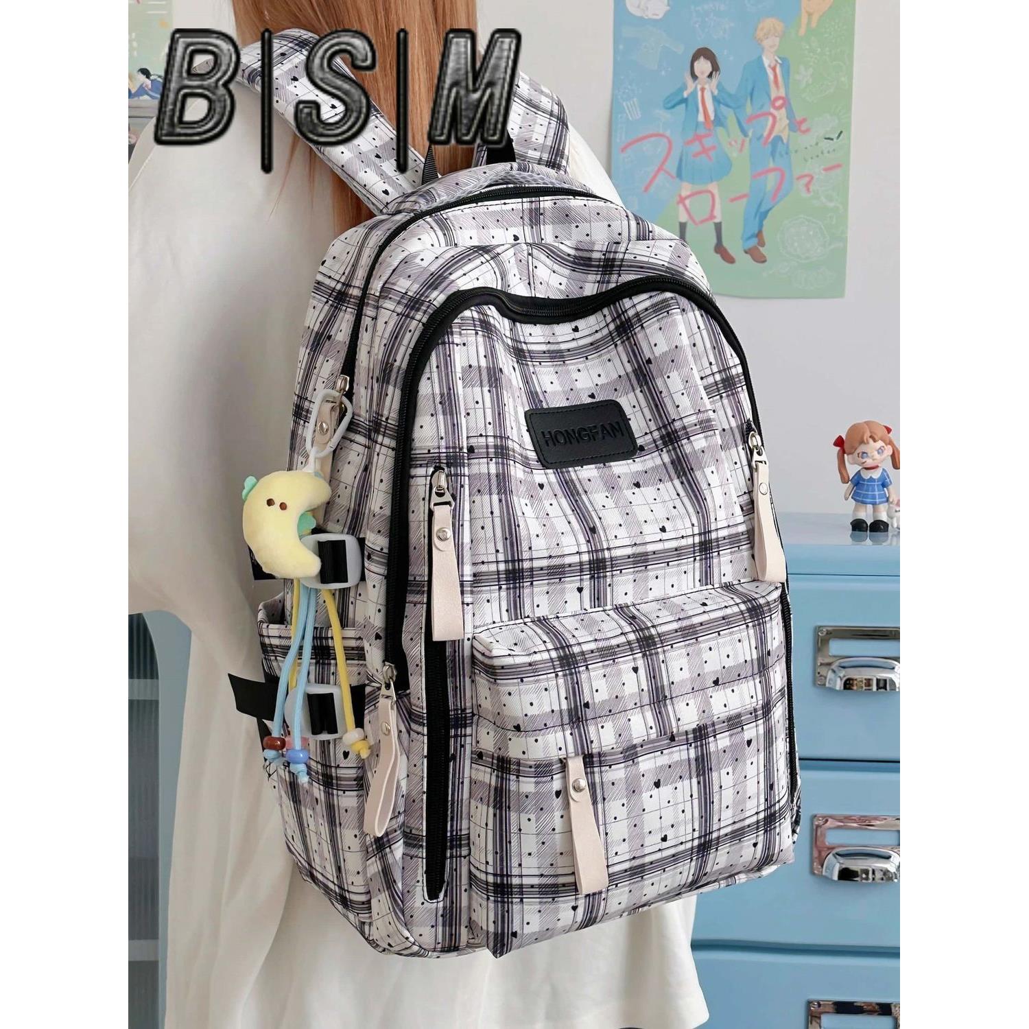 宾舍曼新款双肩包高中生初