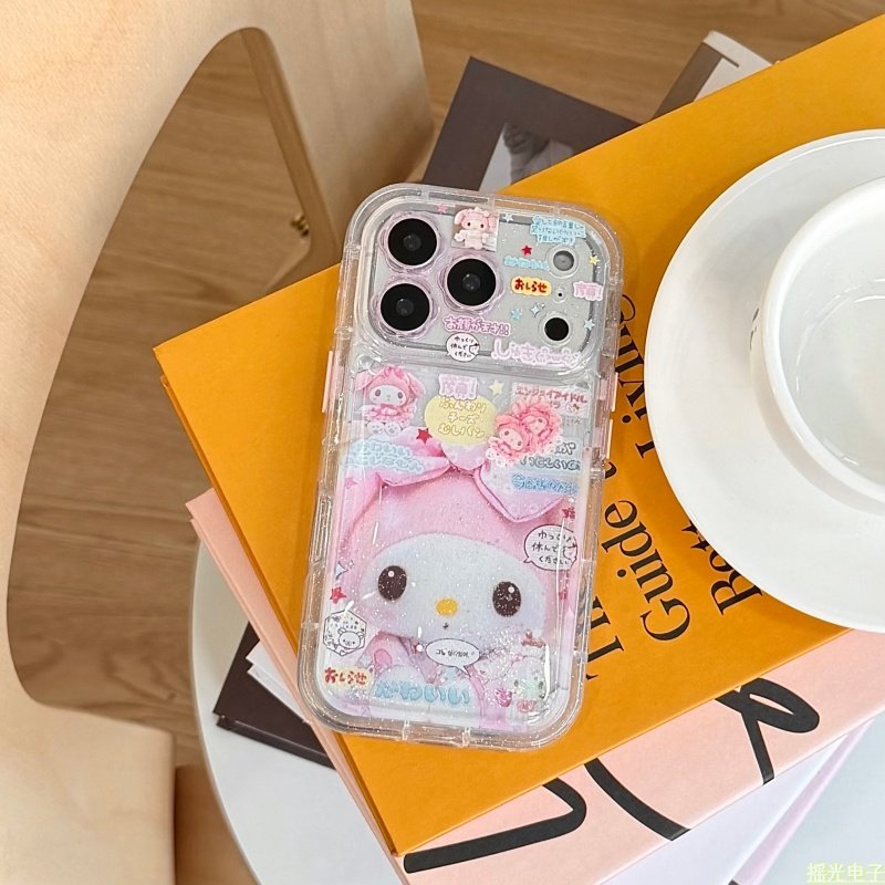 可爱卡通花朵透镜流沙古早感颜文字美乐蒂适用苹果17/16prom