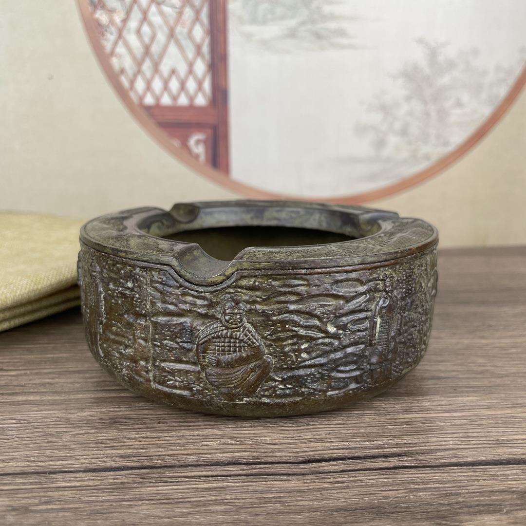 仿古铜器兵马俑烟灰缸摆件复古做旧书房桌面摆设古玩收藏工艺品
