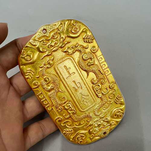复古锌合金鎏金仿金令牌挂饰 金属工艺品摆件 文创市集古玩老物件