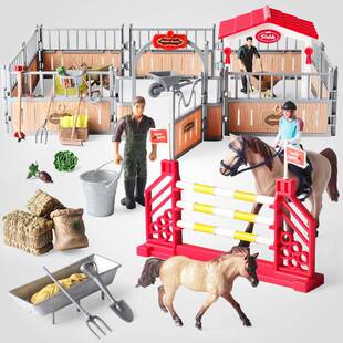 儿童启蒙玩具农牧场动物仿真模型骑士马场收藏场景套装过家家