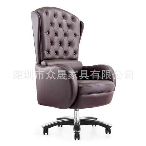 众晟家具皮制拉扣CEO行政办公椅大尺寸老板椅奢华大班椅办公桌椅