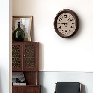 WOZOOM屋准免打孔中古风客厅复古挂钟2026新款钟表挂墙家用时钟