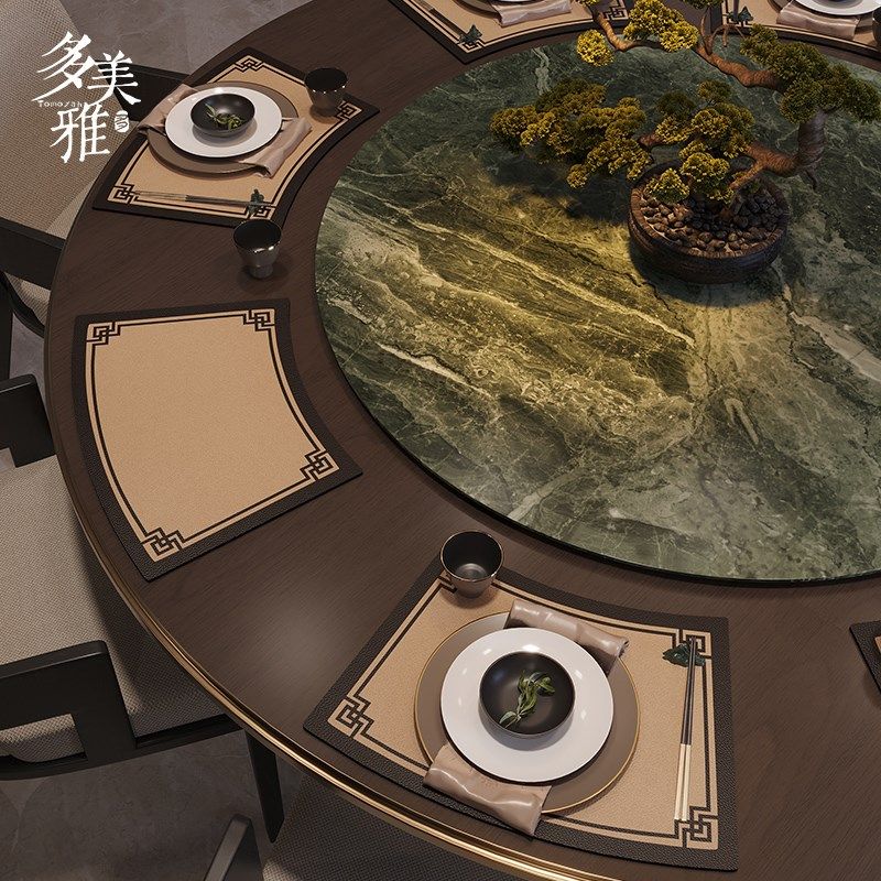 中式扇形餐垫酒店免洗隔热餐具杯垫皮革防水餐桌垫茶几防烫垫,居家布艺,餐垫,淘宝优惠券,粉丝福利购,淘宝优惠卷