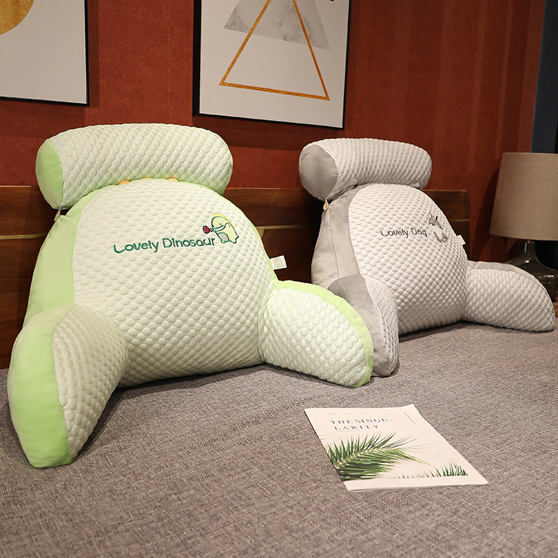 卡通冰豆豆腰靠床头护腰大靠背沙发腰垫办公室椅子靠垫抱枕拆洗