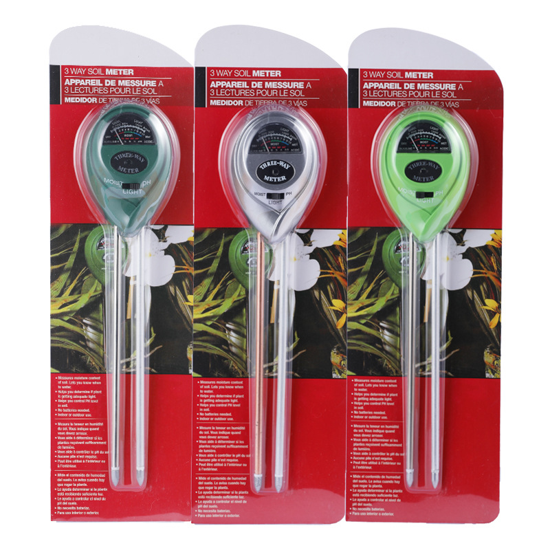 土壤湿度计酸碱度检测仪三合一泥土养分园艺探测试仪器花盆栽ph值