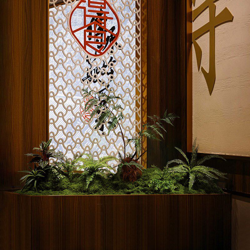 森空间仿真绿植造景植物搭配玄关楼梯角落软装美陈氛围感装饰