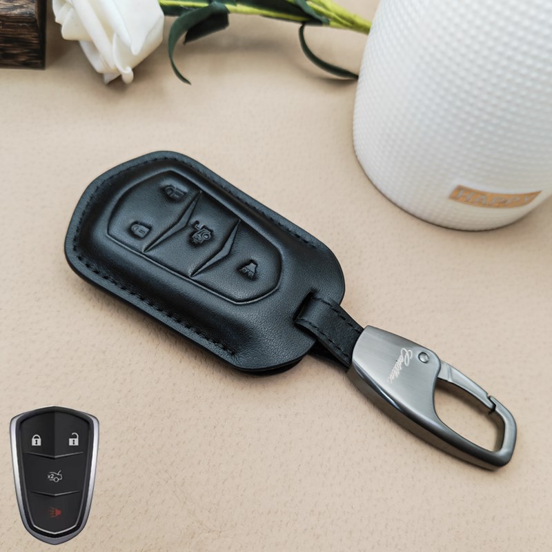 适用凯迪拉克钥匙套牛皮壳XT6 XT5 CT5车壳XT4扣CT6高档ATSL包XTS