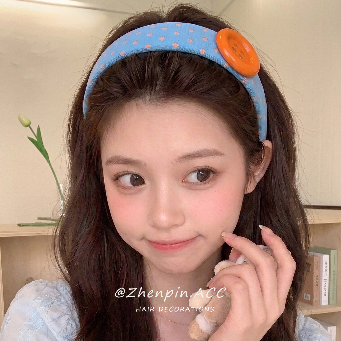 古早Y2K波点宽边发带高颅顶发饰