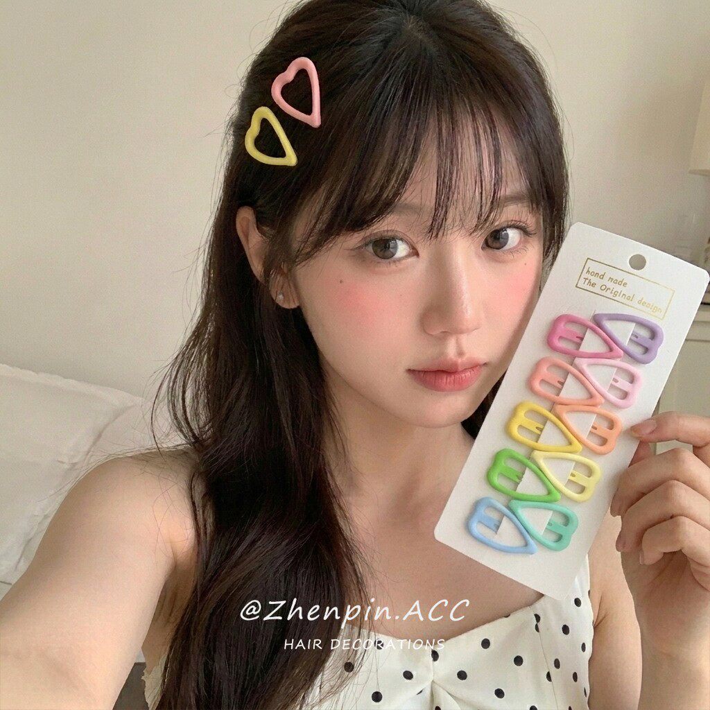2026新款Y2k彩色爱心刘海碎发夹