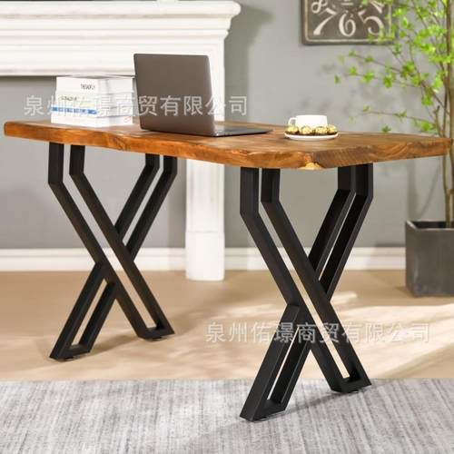 铁艺实木桌腿支架创意桌脚书桌支架餐桌书桌电脑桌五金家具桌子腿