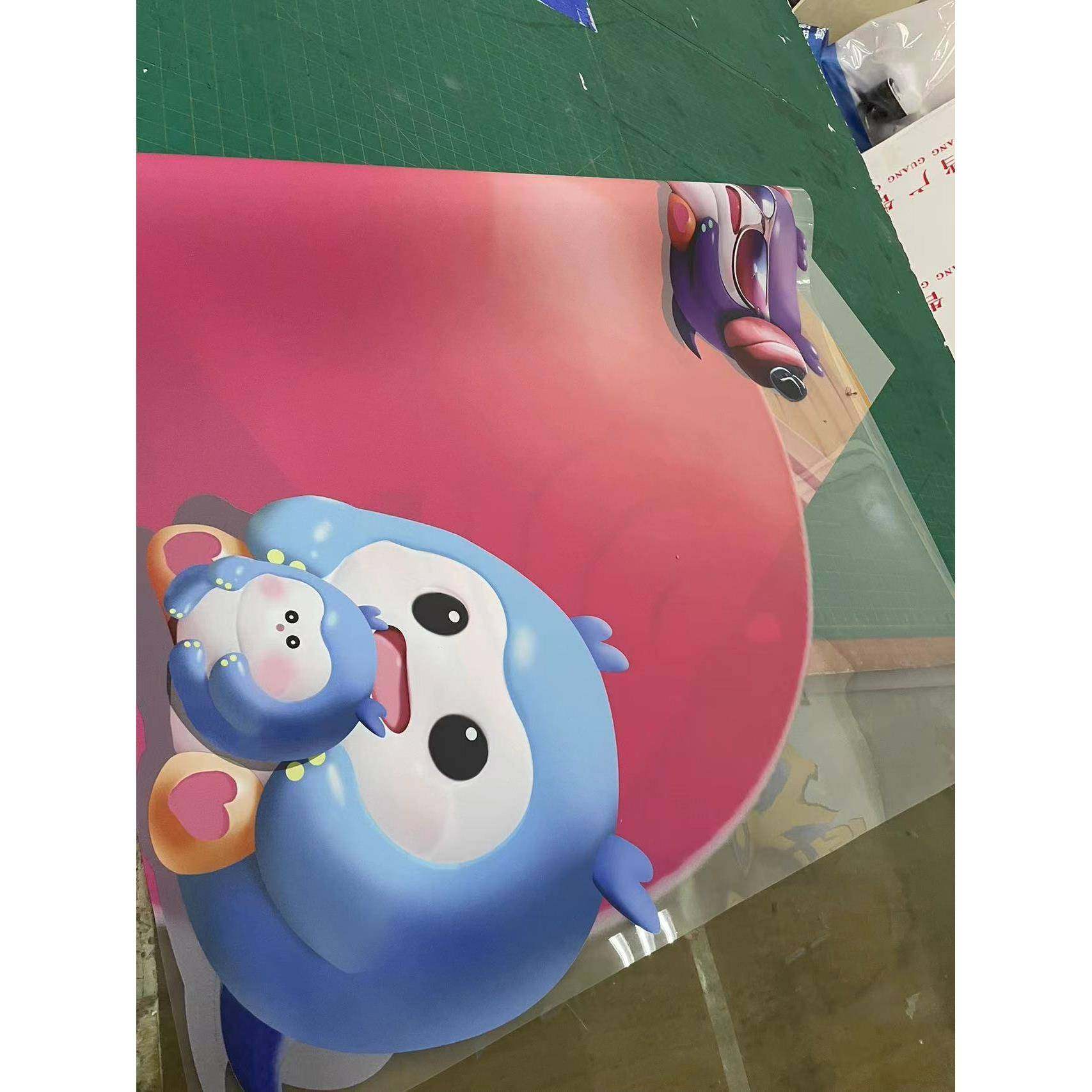 广州工厂UV超透贴彩白彩静电膜透明贴磨砂玻璃贴高清UV打印