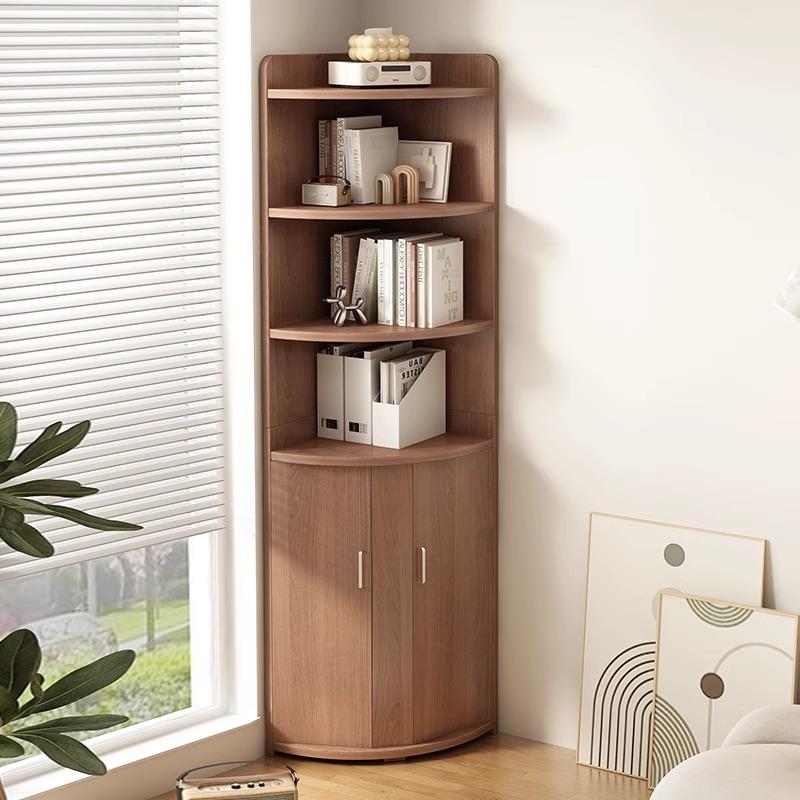 书柜储物柜子家用转角柜三角置物架现代简约卧室拐角儿童书架落地