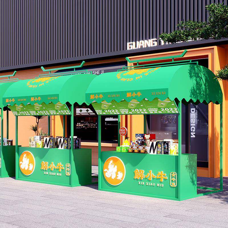 户外夜市地摊架集市摊位架商场架商业街摆摊货架美食节小吃桌展销