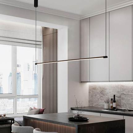 北欧极简led餐厅吊灯现代简约创意中岛吧台餐桌办公室长条形灯具