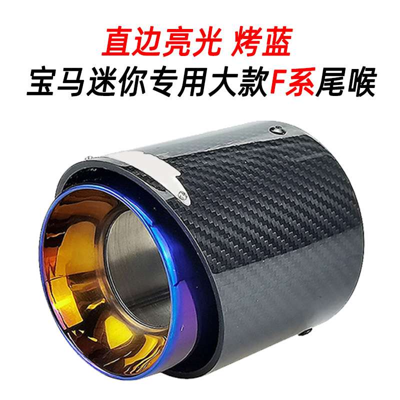 1pcs直边亮光 烤蓝排气管适用于宝马迷你专用大款F系 小款R系尾喉