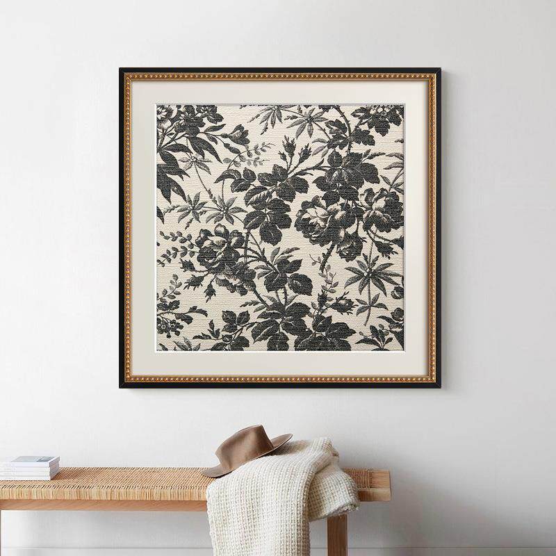 美式复古客厅餐厅玄关装饰画欧式走廊壁画法式轻奢挂画浪漫花园