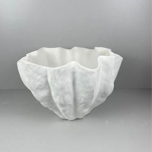 极简现代样板房家居软装饰品黑白荷叶形民宿售楼处桌面插花器摆件