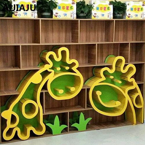 长颈鹿动物创意落地书柜学校书店早教培训绘馆展示架