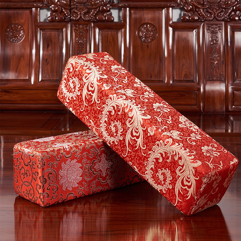 亚麻沙发垫新罗汉床喜庆扶手方枕圆抱枕腰枕含长方形靠枕头