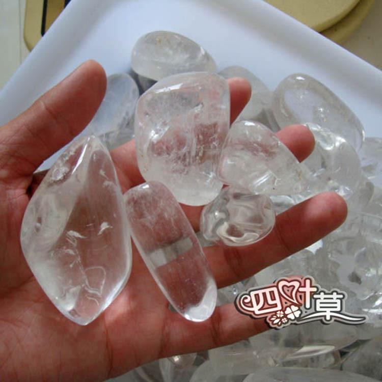 天然白水晶裸石 大颗粒透明白晶碎石手把玩约3至5厘米左右100克价