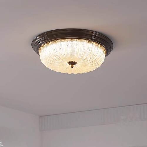 美式吸顶灯卧室灯圆形led阳台灯过道灯具欧式简约复古玄关灯客厅