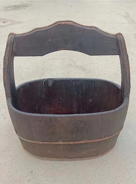 民俗老物件水桶木盆竹篮农耕文化旧农具复古怀旧展览摆件影视道具