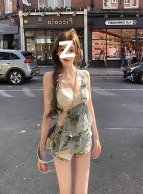 纯欲牛仔背带裤女2025新款夏薄款小个子洋气减龄修身显瘦阔腿短裤