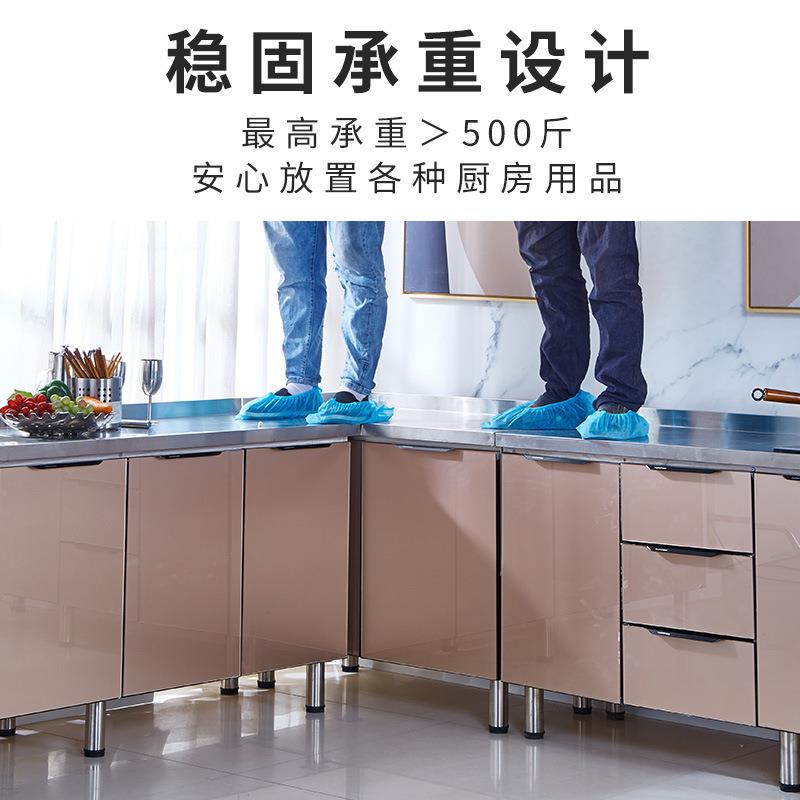 厨房橱柜灶台柜一体碗柜不锈钢家用组装简易水槽柜出租房用经济型