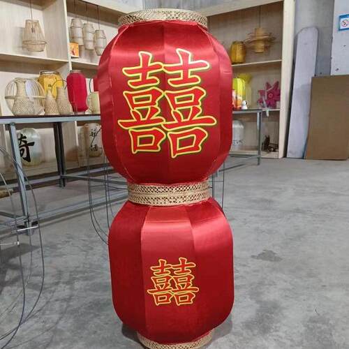 铁口灯笼吊灯中国风户外防水广告印字红喜字中式仿古挂饰厂家