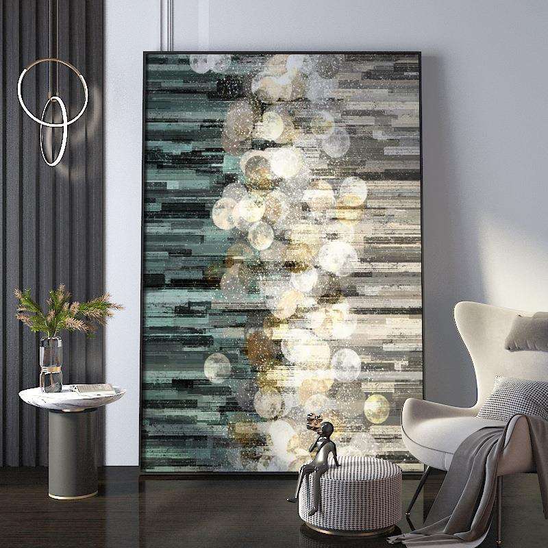 银河月光轻奢入户玄关装饰画抽象马赛克客厅壁画餐厅走廊高档挂画