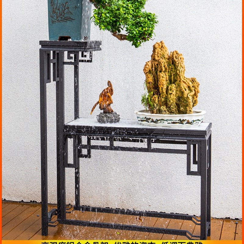 花架阳台置物架客厅落q地式摆放架阶梯可移动花架子折叠多肉花盆