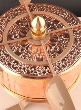 藏式风动风转转轮用藏式家用纯铜风车转筒风转转桶室外店铺摆件