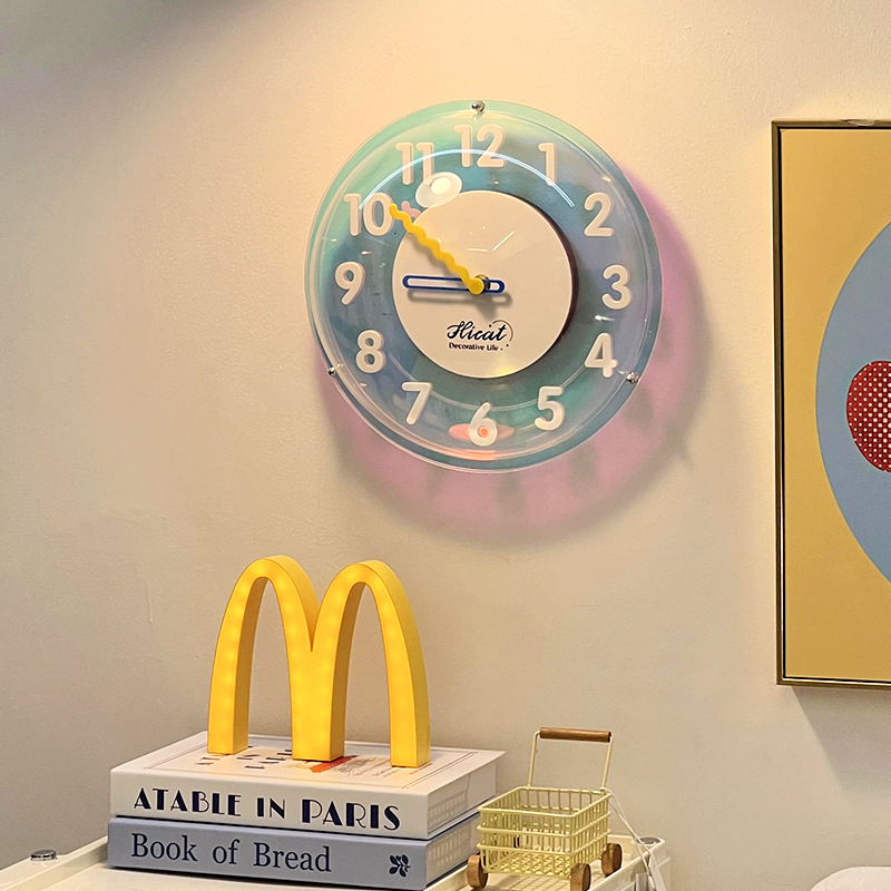 泡泡时尚时钟可挂可摆2024x创意家用静音闹钟客厅壁挂挂钟卧室钟