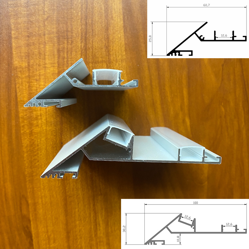 薄如蝉翼斜面灯槽斜边45度回型顶客厅悬浮吊顶反光U线性洗顶气氛