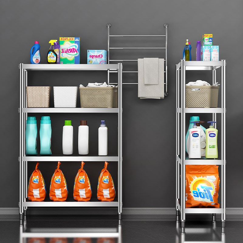 厕所超窄置物架不锈钢落地多层夹缝窄小型K浴室卫生间缝隙杂物架