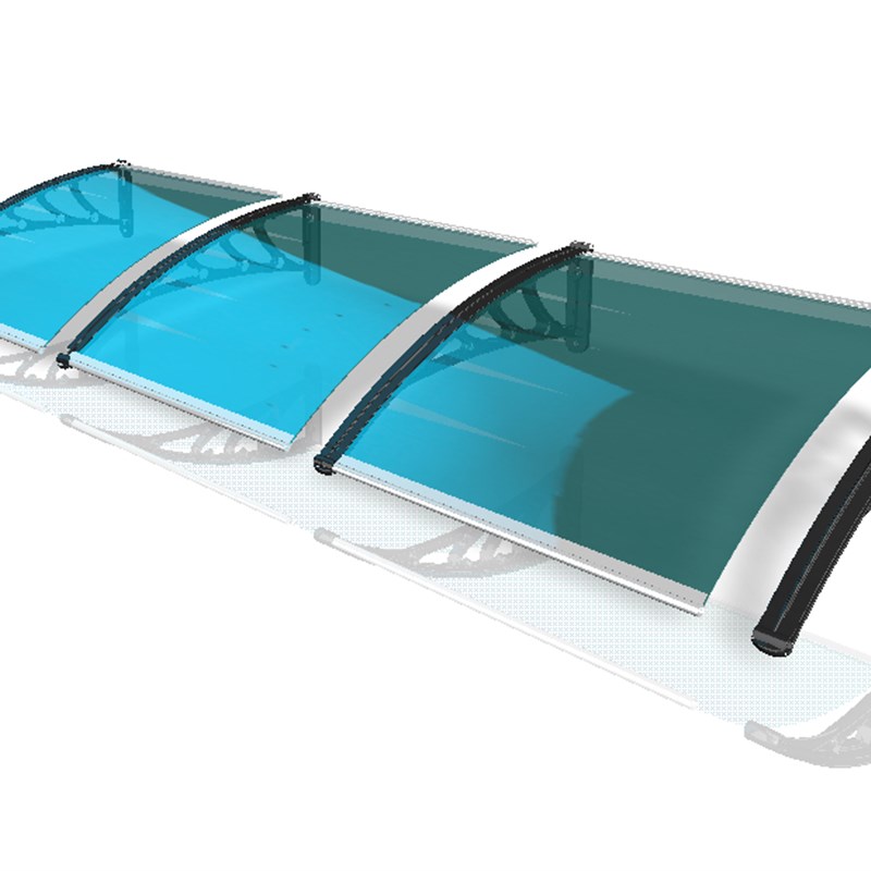 铝合金雨棚遮阳棚窗户阳台大门挡雨篷家用防雨无声PC耐力板雨搭棚