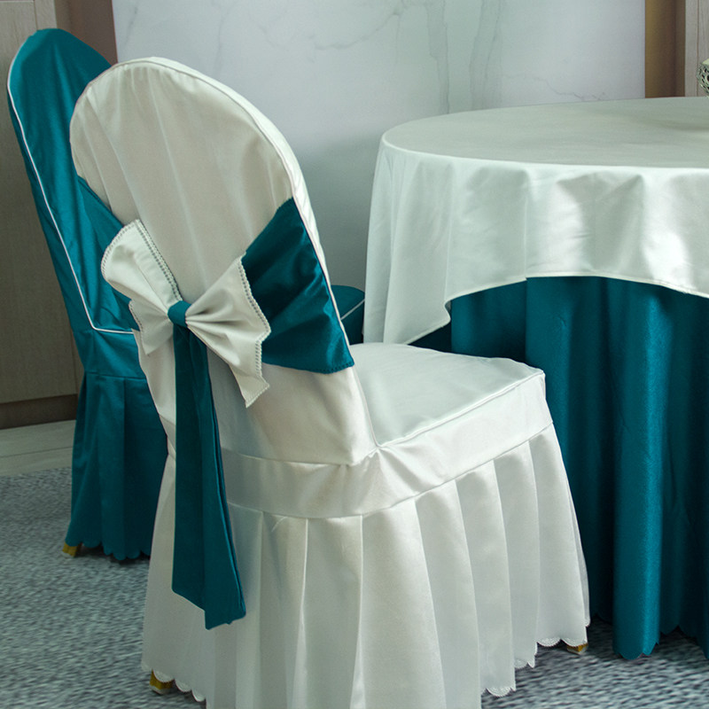 贡缎缎面高档酒店饭店纯色婚庆欧式宴会婚庆椅子餐椅凳