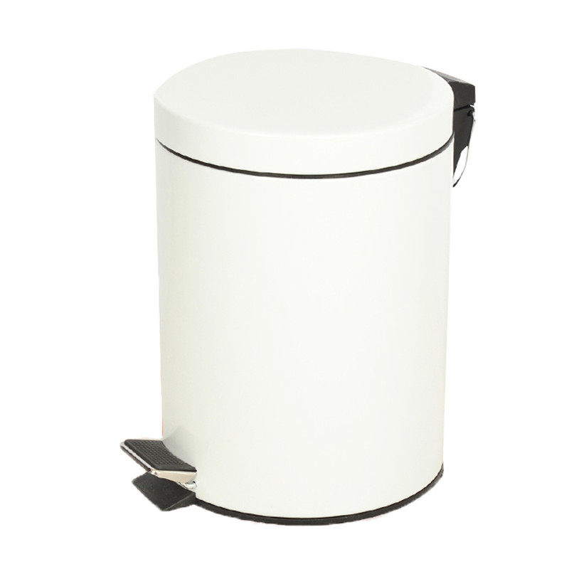 5L垃圾桶家用白色有盖金属脚踩脚踏式垃圾筒创意欧式卧室卫生间