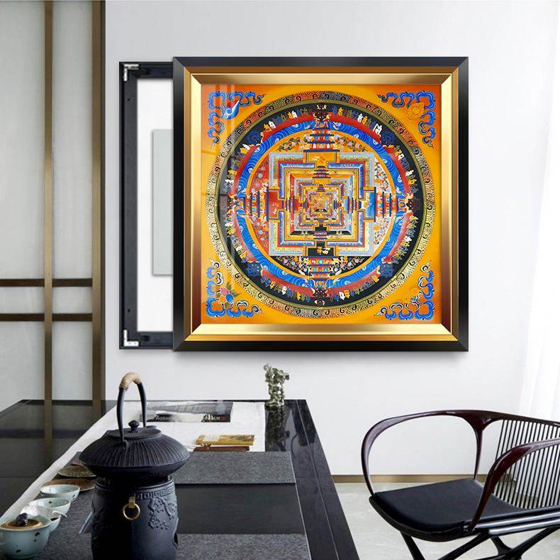 唐卡时轮金刚坛城西藏尼泊尔电表箱装饰画免打孔电闸盒装饰遮挡箱,家居饰品,现代装饰画,淘宝优惠券,粉丝福利购,淘宝优惠卷