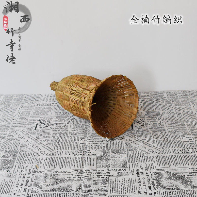 竹编泥鳅黄鳝创意灯罩饰小鱼虾篓子挂件传统特色