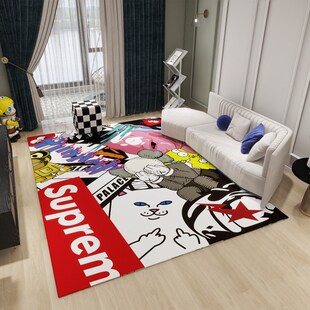 个性 潮流黑桌球地毯客厅男生级房间电竞房衣帽间卧室床边地垫