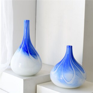 每周一三五点上新 饰 原单彩色小口艺术瓶蓝色家居装